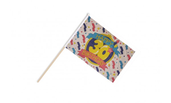 Happy 30th Birthday Hand Flags